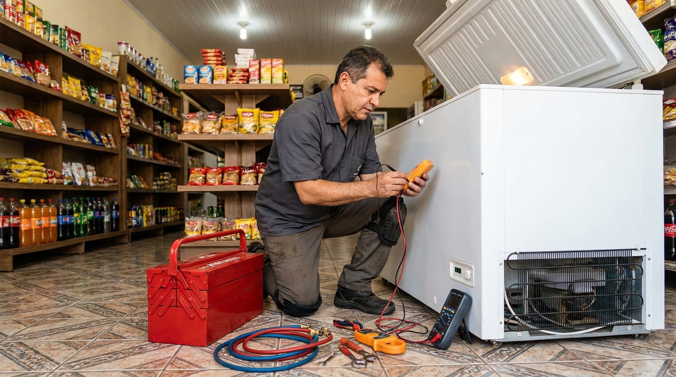 Recarga de gás em freezer em Maceió‑AL