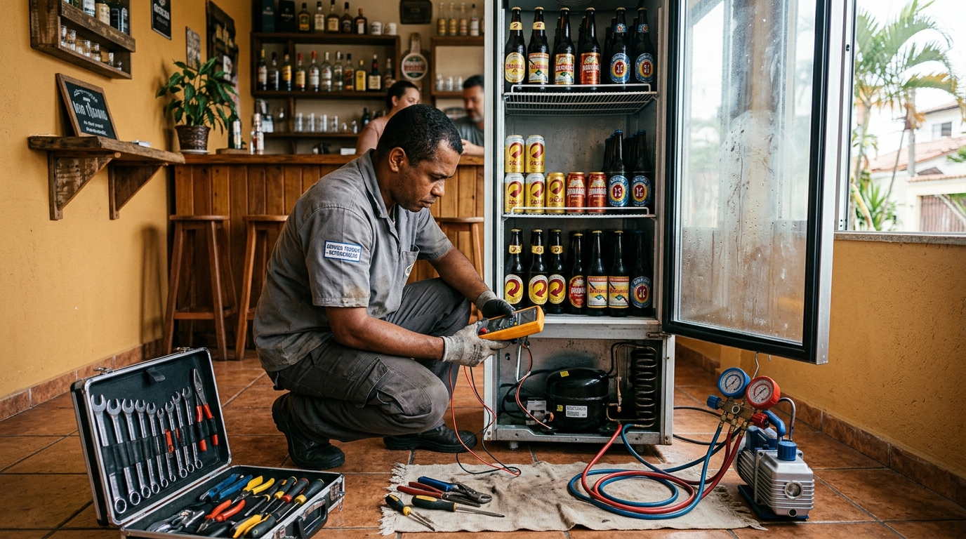Reparo de cervejeira em bar em Maringá‑PR