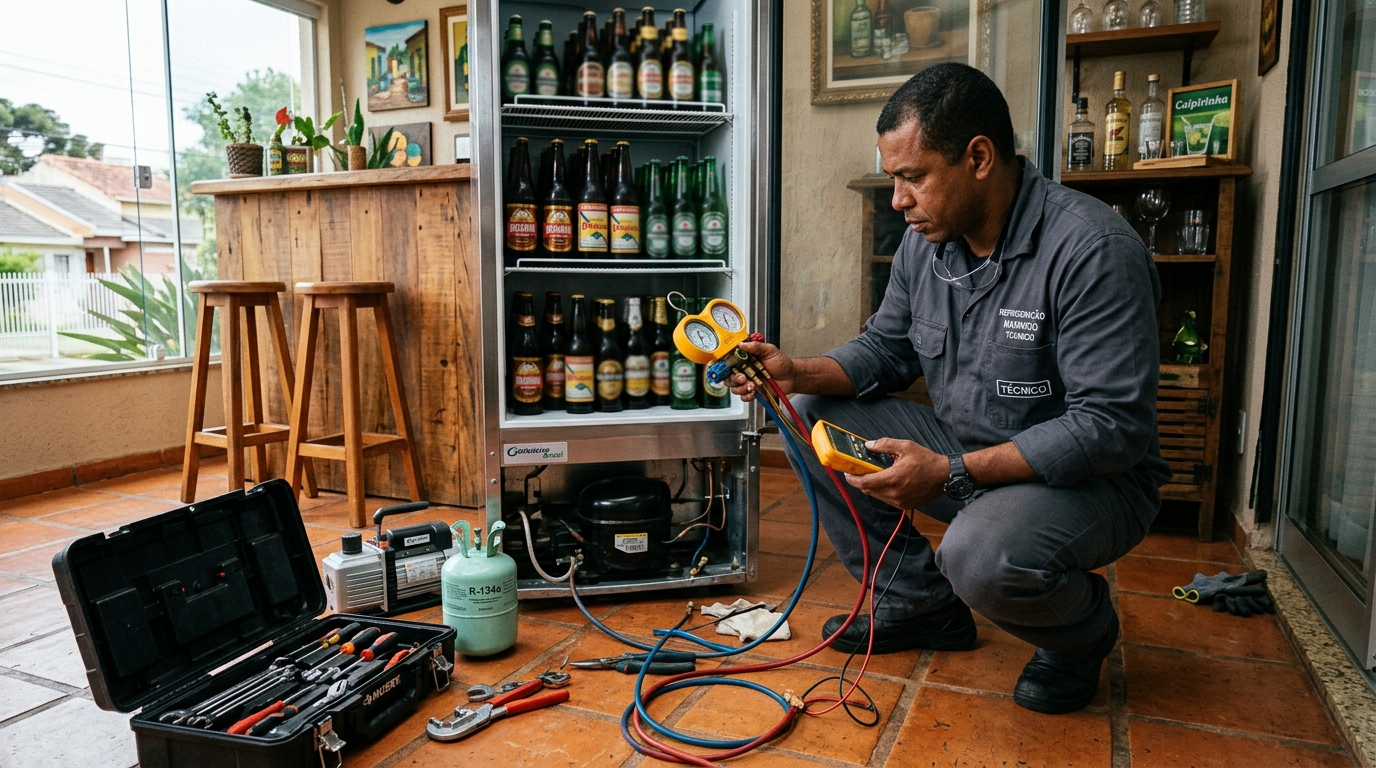 Técnico de cervejeira avaliando em Ipatinga‑MG